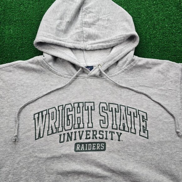 Wright State University Raiders Men Hoodie Large Gray Sweatshirt Pullover Fleece - Picture 2 of 7